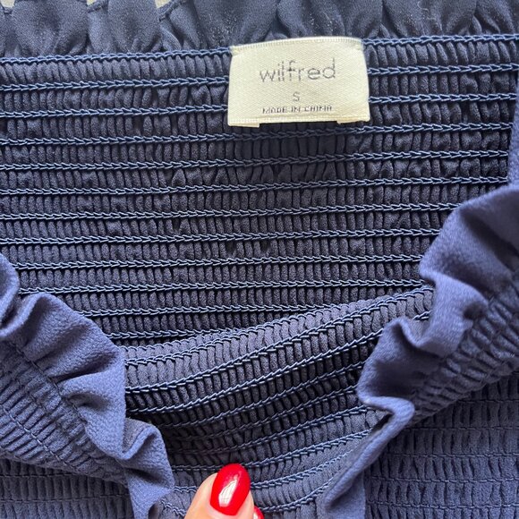 Aritzia Wilfred Luella Dress- Navy Blue Mini Dress Size Small - Picture 5 of 6